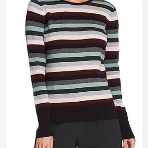 Vince Camuto Black and Gray Crew Neck Sweater